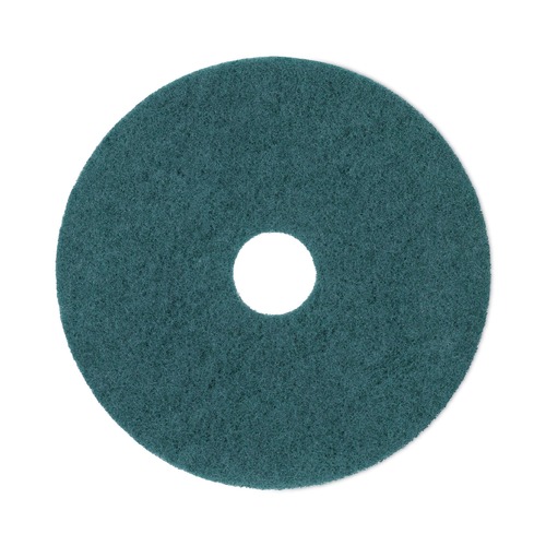 Cleaning & Janitorial Accessories | Boardwalk BWK4017GRE Heavy-Duty 17 in. Scrubbing Floor Pads - Green (5-Piece/Carton) image number 0