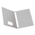 Office Jansan | Oxford 57705 11 in. x 8.5 in. 0.5 in. Capacity Twin-Pocket Folders with 3 Fasteners - Gray (25/Box) image number 0