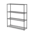  | Alera ALESW206018BA 60 in. x 18 in. x 72 in. 4-Shelf All-Purpose Wire Shelving Starter Kit - Black Anthracite Plus image number 0