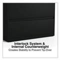  | Alera 25497 36 in. x 18.63 in. x 67.63 in. 5 Lateral File Drawer - Legal/Letter/A4/A5 Size, Black image number 8