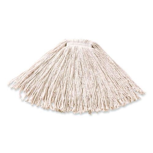 Mops | Rubbermaid Commercial FGF11600WH00 12-Piece 16 oz. Premium Cut-End Cotton Wet Mop Head with 1 in. Orange Band (White) image number 0