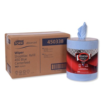 Tork Advanced ShopMax Wiper 450 Centerfeed Refill - Blue (2/Carton)