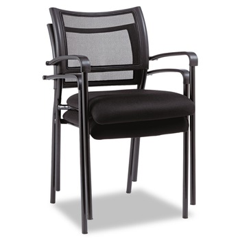 Alera ALEEK43ME10B Alera Eikon Series Stacking Mesh Guest Chair, Black (2/Carton)