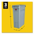 Trash & Waste Bins | Rubbermaid Commercial FG354060GRAY 23 Gallon Rectangular Plastic Slim Jim Receptacle W/venting Channels - Gray image number 4