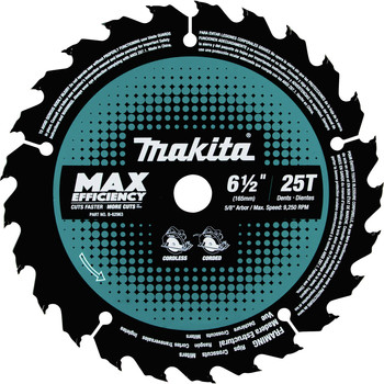 Makita B-62963 6-1/2 in. 25T Carbide-Tipped Max Efficiency Framing Circular Saw Blade Makita B-62963 6-1/2 in. 25T Carbide-Tipped Max Efficiency Framing Circular Saw Blade