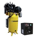 Stationary Air Compressors | EMAX ESP10V080V1PK E450 Series 10 HP 80 gal. Industrial Plus 2 Stage Lubricated Single Phase 38 CFM @100 PSI Patented SILENT Air Compressor with 58 CFM Air Dryer image number 0