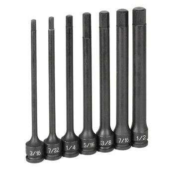 Grey Pneumatic 1267H 7-Piece 3/8 in. Drive SAE 6 in. Extended Length Hex Impact Drive Socket Set