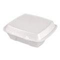Food Service | Plastifar 12095 9 in. x 9 in. x 3 in. Secure Two Tab Latch Poly Bag Foam Hinged Lid Container - White (200/Carton) image number 3