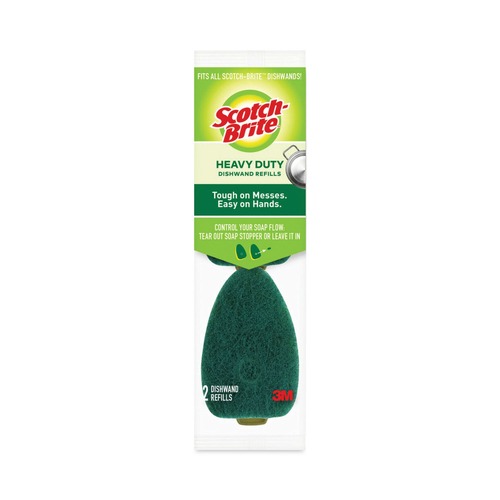 Cleaning & Janitorial Supplies | Scotch-Brite 481-7-RSC 2.9  in. x 2.2 in. Soap-Dispensing Dishwand Sponge Refills - Green (2/Pack) image number 0