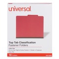 Office Jansan | Universal UNV10203 Bright Colored Pressboard Classification Folders - Letter, Ruby Red (10/Box) image number 0
