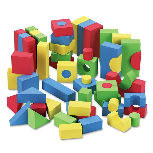 Office Jansan | WonderFoam PAC4380 High-Density Foam Blocks - Assorted Colors (68/Pack) image number 0