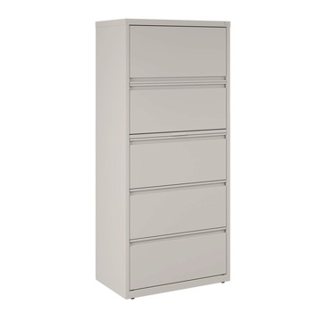 Alera 30 in. x 18.62 in. x 67.62 in. Five Legal/Letter/A4-Size File Drawers Lateral File Cabinet - Light Gray
