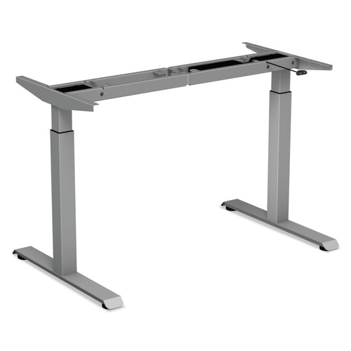  | Alera ALEHT2SSG 48.06 in. x 24.35 in. x 27.5 in. to 47.2 in. AdaptivErgo Sit-Stand Two-Stage Electric Height-Adjustable Table Base - Gray image number 0