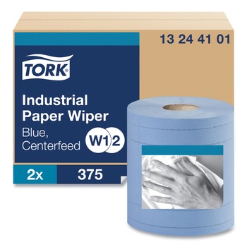 Tork 4-Ply 11 in. x 15.75 in. Unscented Industrial Paper Wiper - Blue (2/Carton)