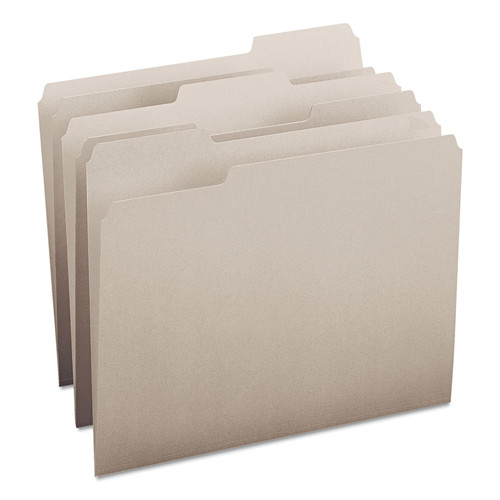 Office Jansan | Smead 12343 Colored File Folders with Assorted 1/3-Cut Tab Positions - Letter, Gray (100/Box) image number 0