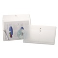 Office Jansan | Pendaflex 63814-3 8.5 in. x 14 in. Poly String and Button Envelope - Clear (3/Pack) image number 2