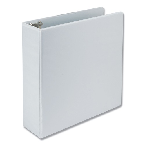 Office Jansan | Samsill 16987 11 in. x 8.5 in. 3 Rings 3 in. Capacity Earth's Choice Plant-Based D-Ring View Binder - White image number 0