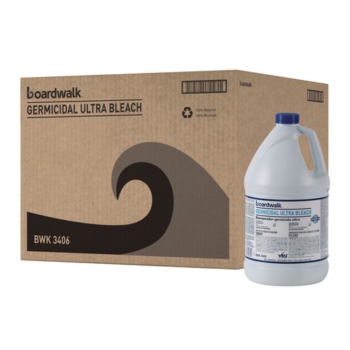 Bleach | Boardwalk 11007195044 1 Gallon Bottle Ultra Germicidal Bleach (6-Piece/Carton) image number 0