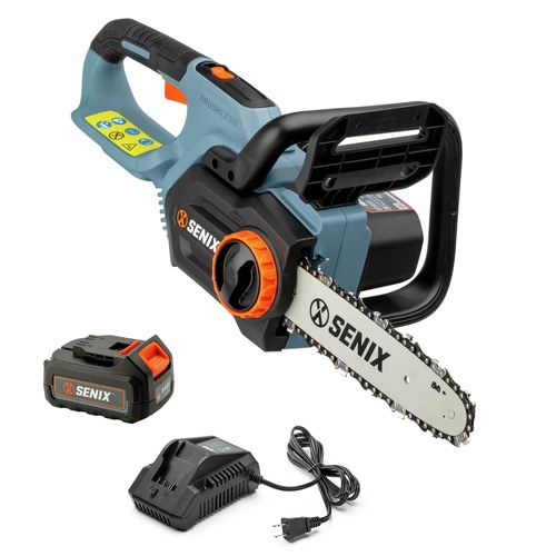 Chainsaws | Senix CSX2-M 20V MAX Brushless Lithium-Ion 10 in. Cordless Chain Saw Kit (5 Ah) image number 0