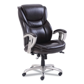 SertaPedic 49710BRW Emerson 300 lbs. Capacity Executive Task Chair - Brown/Silver
