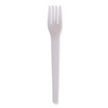 Cutlery | Eco-Products EP-S012-W Plantware 6 in. Fork Compostable Cutlery - White (1000/Carton) image number 0