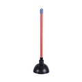 Office Jansan | Boardwalk 528188 18 in. Plastic Handle 5.63 in. dia. Toilet Plunger - Red/Black (6/Carton) image number 1
