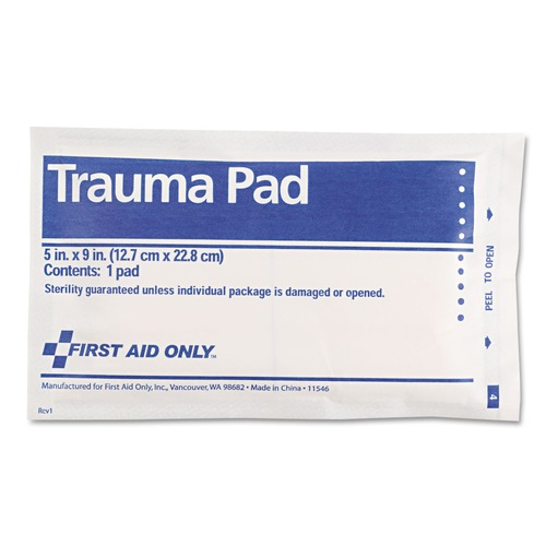 First Aid | First Aid Only FAE-5012 5 in. x 9 in. SmartCompliance Sterile Trauma Pad image number 0