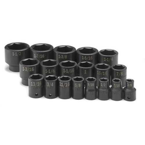 Sockets | SK Hand Tool 4039 19-Piece 1/2 in. Drive 6-Point SAE Standard Impact Socket Set image number 0