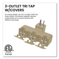 Office Electronics & Batteries | GoGreen Power GG-03431BE 3 Outlet Right Angle Wall Tap, Beige image number 2