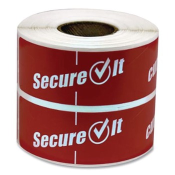 National Checking Company P13SI-2 1 x 3 SecureIT Tamper Evident Paper Food Container Seals - Red (2/Pack)