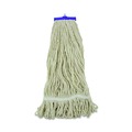 Mops | Boardwalk BWK824C 24 oz. Lie-Flat Cotton Fiber Mop Head - White (12/Carton) image number 1