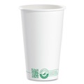 Cups and Lids | SOLO 316PLA-PLANET 16 oz Compostable Paper Hot Cups - White/Green (1000/Carton) image number 1