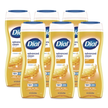Dial Body Wash Advanced Clean Gold, Original Gold, 16 oz, 6/Carton