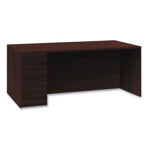 Office Desks & Workstations | HON H105898L.NN 10500 Series 66 in. x 30 in. x 29.5 in. Single Pedestal Desk - Mahogany image number 0