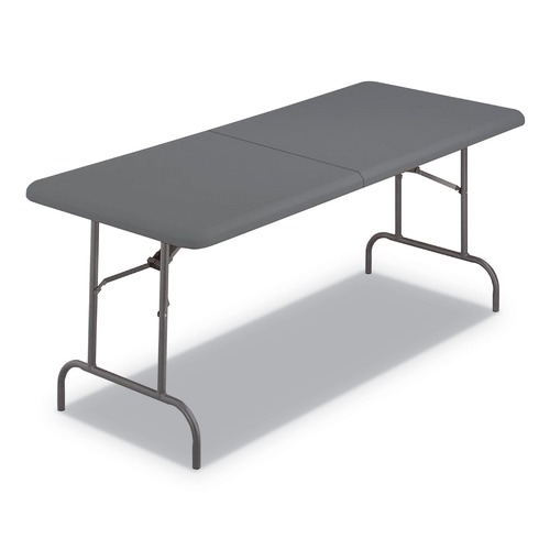 Iceberg 65467 IndestrucTable Classic 1200 lbs. Capacity 30 in. x 72 in. x 29 in. Bi-Folding Table - Charcoal image number 0
