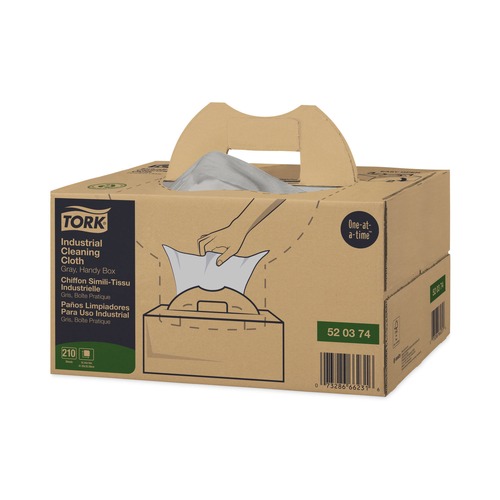 Cleaning & Janitorial Supplies | Tork 520374 16.34 x 14 1-Ply Industrial Cleaning Cloths - Gray (210/Carton) image number 0