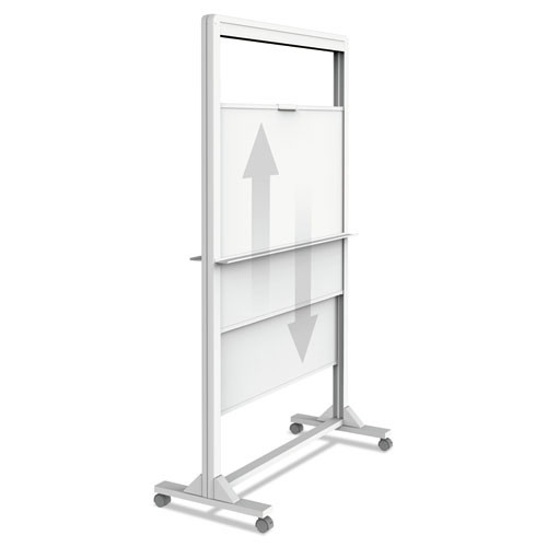  | Quartet ECM4068DT Motion Dual-Track 40 in. x 68 in. Magnetic Mobile Dry-Erase Easel - White image number 0