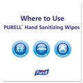 Hand Wipes | PURELL 9111-12 5.78 in. x 7 in. Premoistened Hand Sanitizing Wipes - Fresh Citrus, White (12/Carton) image number 3