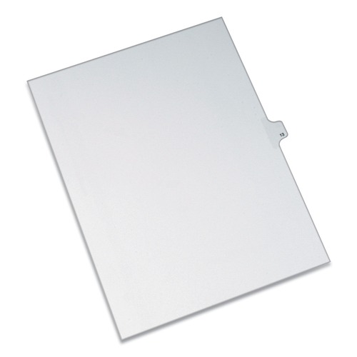 Mothers Day Sale! Save an Extra 10% off your order | Avery 82211 11 in. x 8.5 in. 10-Tab Allstate Style Preprinted 13 Legal Exhibit Side Tab Index Dividers - White (25/Pack) image number 0