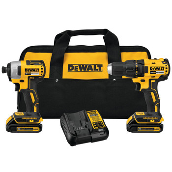 Dewalt DCK277C2 20V MAX 1.5 Ah Cordless Lithium-Ion Compact Brushless Drill and Impact Driver Combo Kit