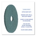 Just Launched | Boardwalk BWK4016GRE 16 in. Diameter Heavy-Duty Scrubbing Floor Pads - Green (5/Carton) image number 4