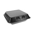 Food Service | Pactiv Corp. YHLB09010000 9 x 9.13 x 3.25 SmartLock Foam Hinged Lid Container - Large/Black (150/Carton) image number 1