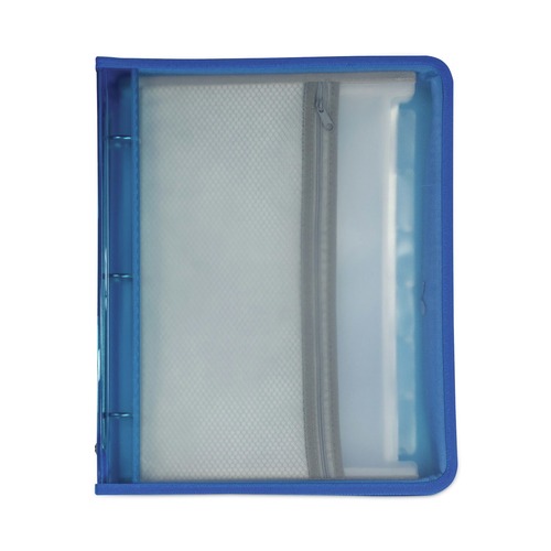 Office Jansan | C-Line 48115 2 in. Expansion 1/6-Cut Tabs 7-Section Zippered Binder with Expanding File - Letter Size/Bright Blue image number 0