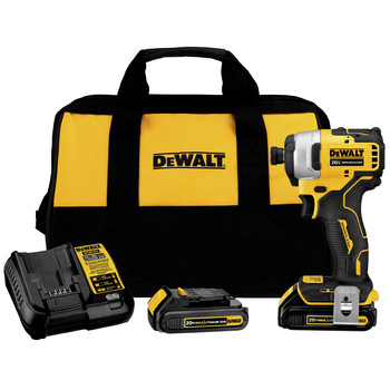  | Dewalt DCF809C2 ATOMIC 20V MAX Brushless Lithium-Ion 1/4 in. Cordless Impact Driver Kit with (2) 1.5 Ah Batteries