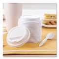 Office Filing Cabinets & Shelves | SOLO TLP316-0007 Traveler Cappuccino Style Dome Lid for 10 oz. to 24 oz. Cups - White (100/Pack, 10 Packs/Carton) image number 6