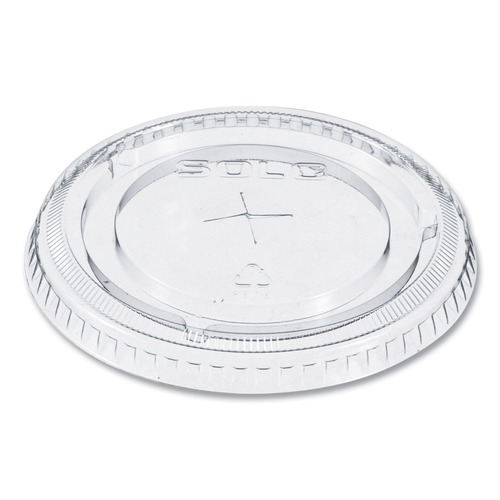 Cutlery | Dart 662TS Straw-Slot Lids for 9 - 20 oz. Cold Cups - Clear (100/Sleeve, 10 Sleeves/Carton) image number 0