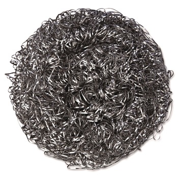 Kurly Kate 6375650 Large Stainless Steel Scrubbers - Steel Gray (6/Carton)