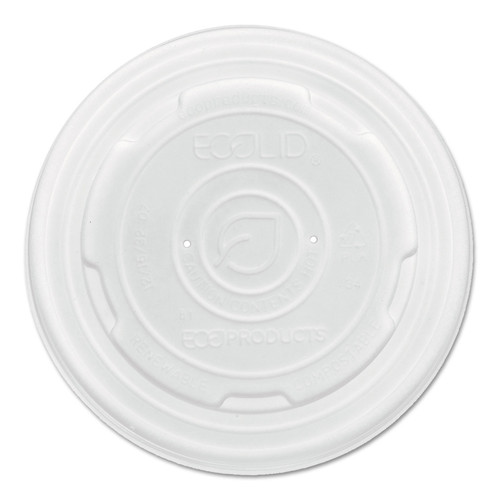 Just Launched | Eco-Products EP-ECOLID-SPS 8 oz. World Art PLA-Laminated Soup Container Lids - Translucent (50/Pack 20 Packs/Carton) image number 0