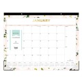 Bulk Savings Pricing 2 | Blue Sky BLS138198 22 in. x 17 in. 12-Month (Jan-Dec 2026) Day Designer Coming Up Roses Monthly Desk Pad Calendar - Cream/Blush Sheets image number 1
