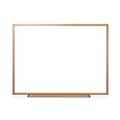 White Boards | Universal UNV43618 48 in. x 36 in. Deluxe Melamine Dry Erase Board - Melamine White Surface, Oak Fiberboard Frame image number 0
